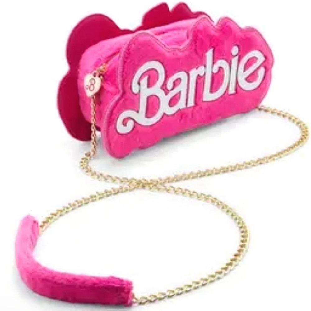 NWT x Barbie Logo Fuzzy Crossbody Bag Still Factory Sealed Limited Edition